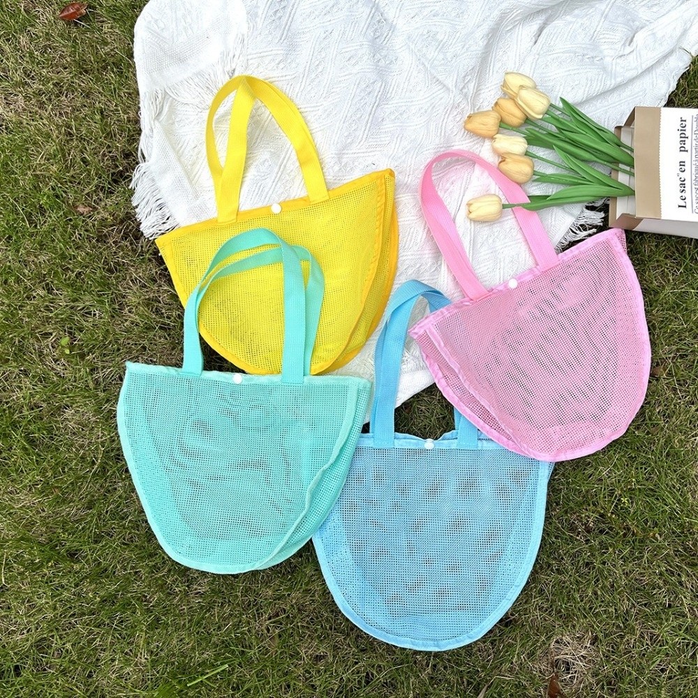 Tote Bag Beach - INS Hafif Düz Renkli File Çanta