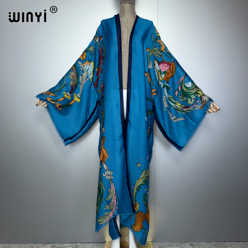 Cover Up Kaftan - WINYI Afrika Boho Kimono Maxi Elbise